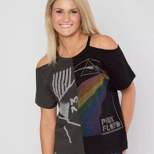Lucky Brand Black and Gray Pink Floyd Graphic Tee